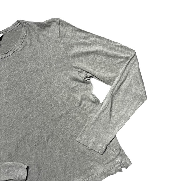 Club Monaco Gray Long Sleeve Linen Tee L - Picture 3 of 8